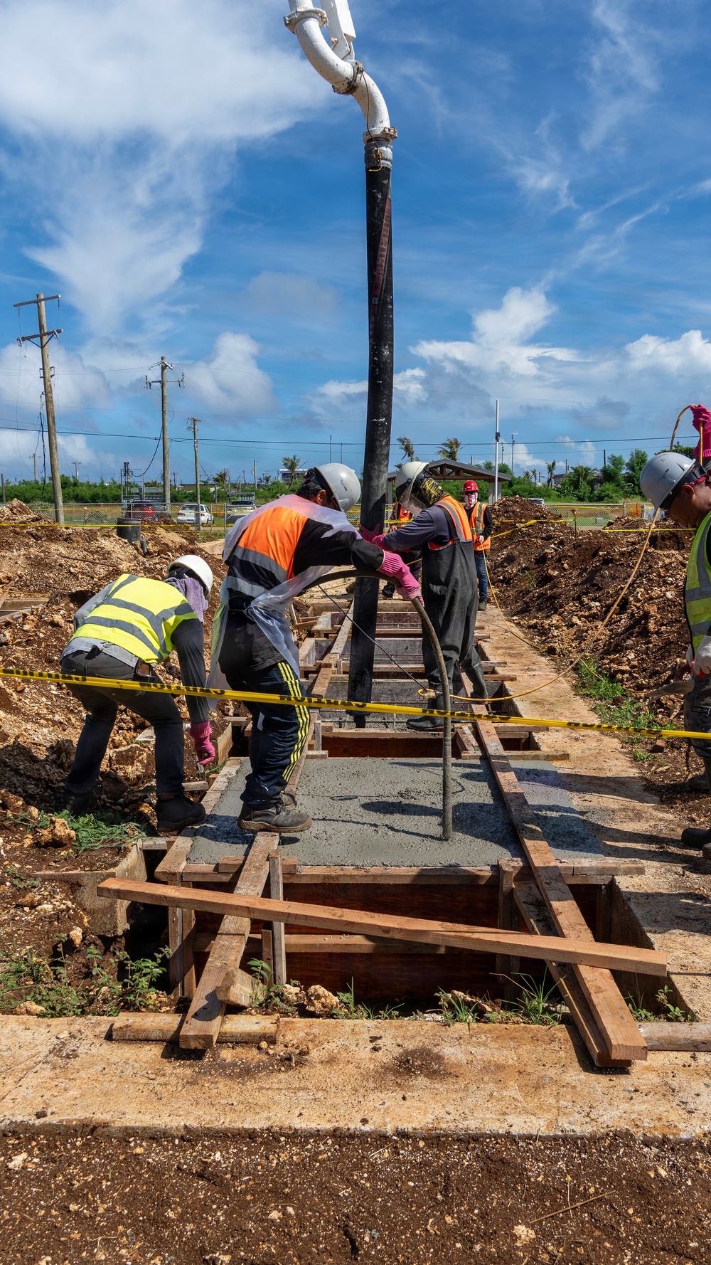 USACE pours concrete foundations for Koblerville Elementary School in Saipan