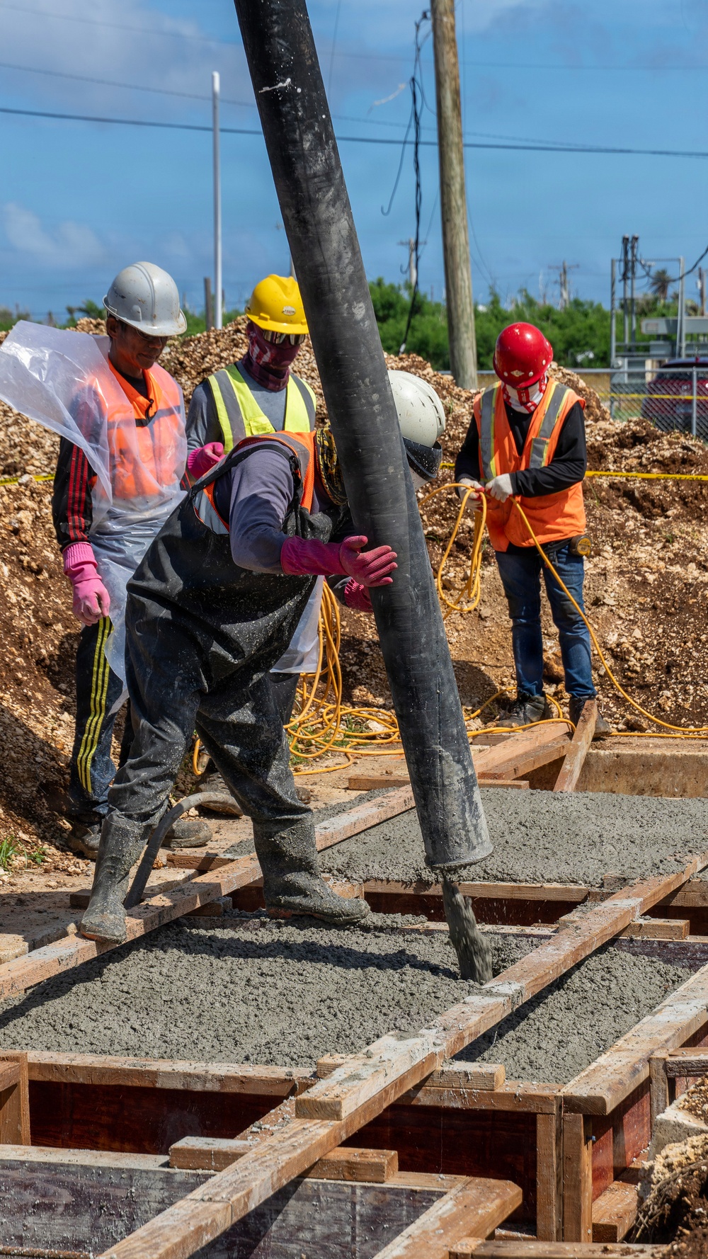 USACE pours concrete foundations for Koblerville Elementary School in Saipan