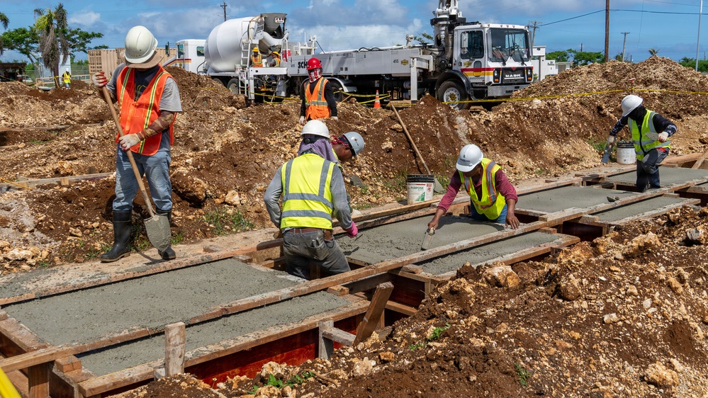USACE pours concrete foundations for Koblerville Elementary School in Saipan