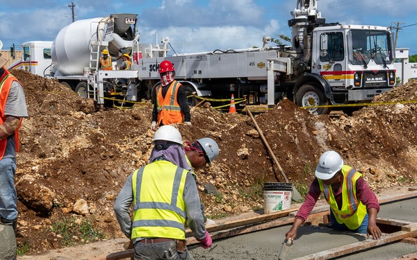 USACE pours concrete foundations for Koblerville Elementary School in Saipan