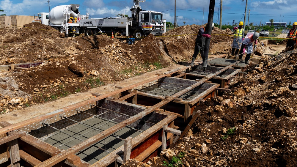 USACE pours concrete foundations for Koblerville Elementary School in Saipan