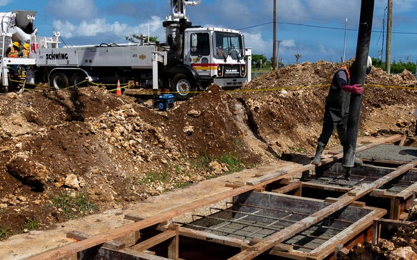 USACE pours concrete foundations for Koblerville Elementary School in Saipan