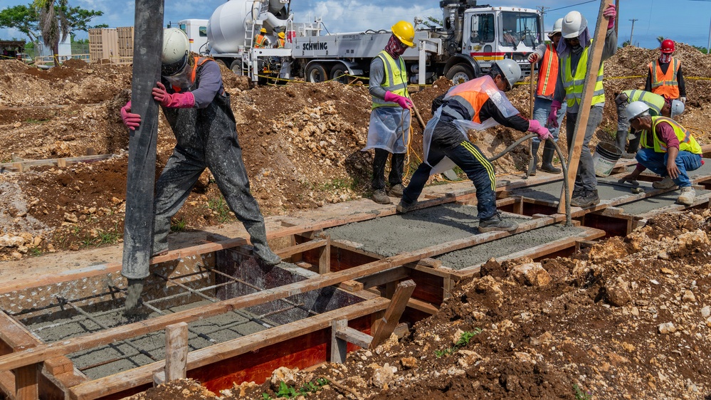 USACE pours concrete foundations for Koblerville Elementary School in Saipan