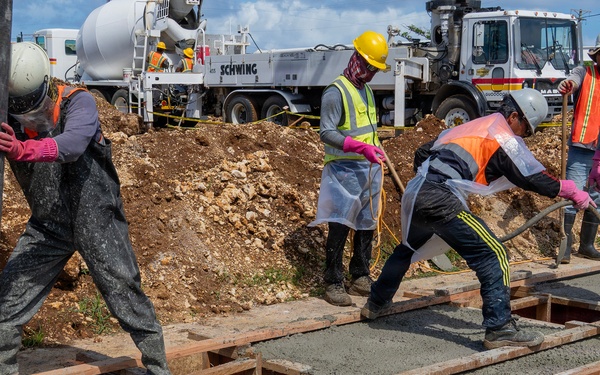USACE pours concrete foundations for Koblerville Elementary School in Saipan