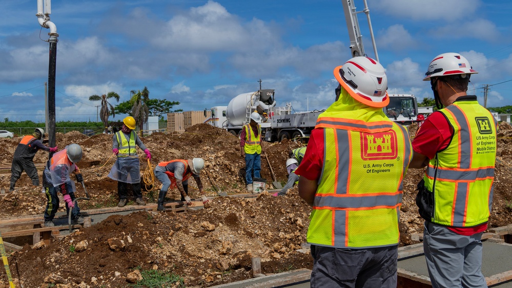 USACE pours concrete foundations for Koblerville Elementary School in Saipan