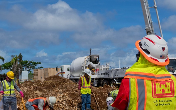 USACE pours concrete foundations for Koblerville Elementary School in Saipan
