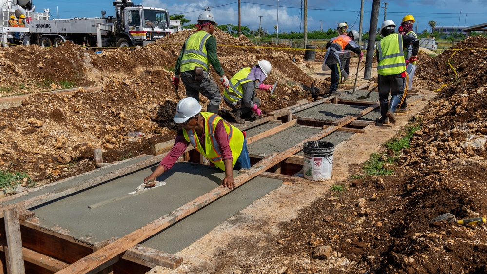 USACE pours concrete foundations for Koblerville Elementary School in Saipan