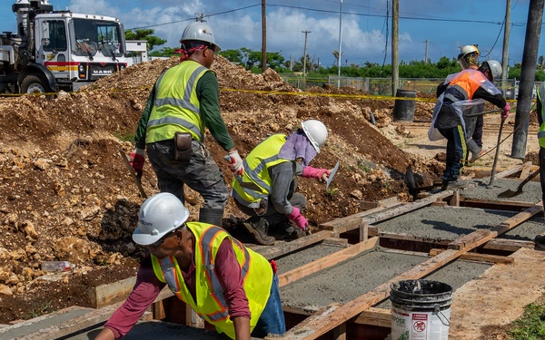 USACE pours concrete foundations for Koblerville Elementary School in Saipan