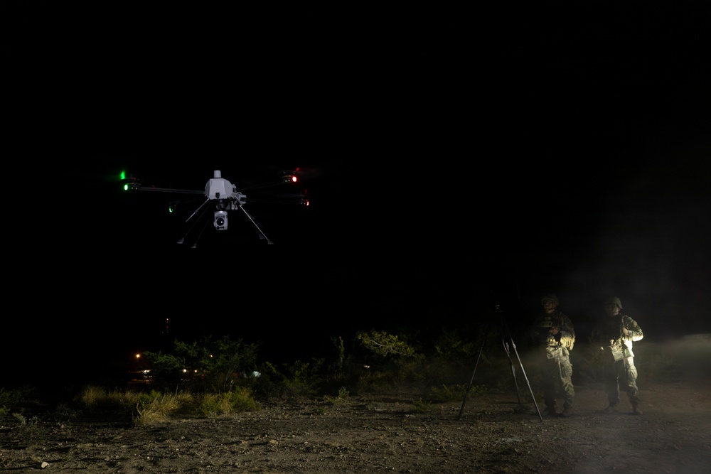 U.S. Army Reserve Soldiers with JTF-SB conduct low-light drone operations in Eagle Pass