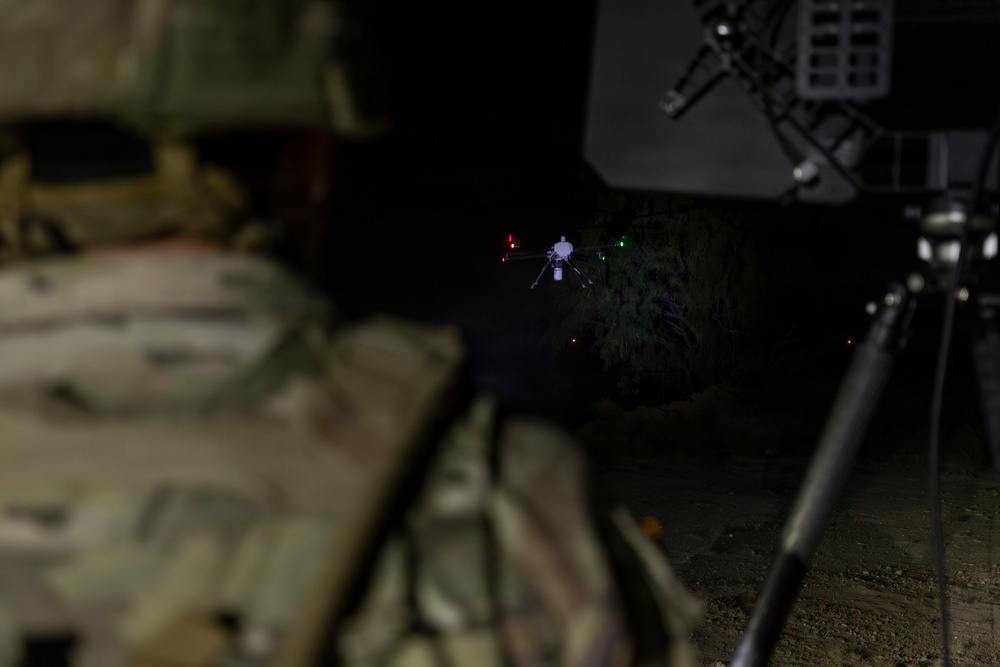 U.S. Army Reserve Soldiers with JTF-SB conduct low-light drone operations in Eagle Pass