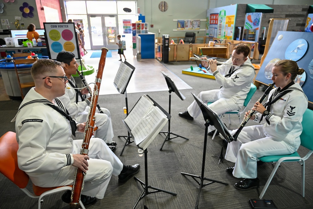Navy Band Northwest Woodwind Quartet performs at Wise Wonders Museum in Billings