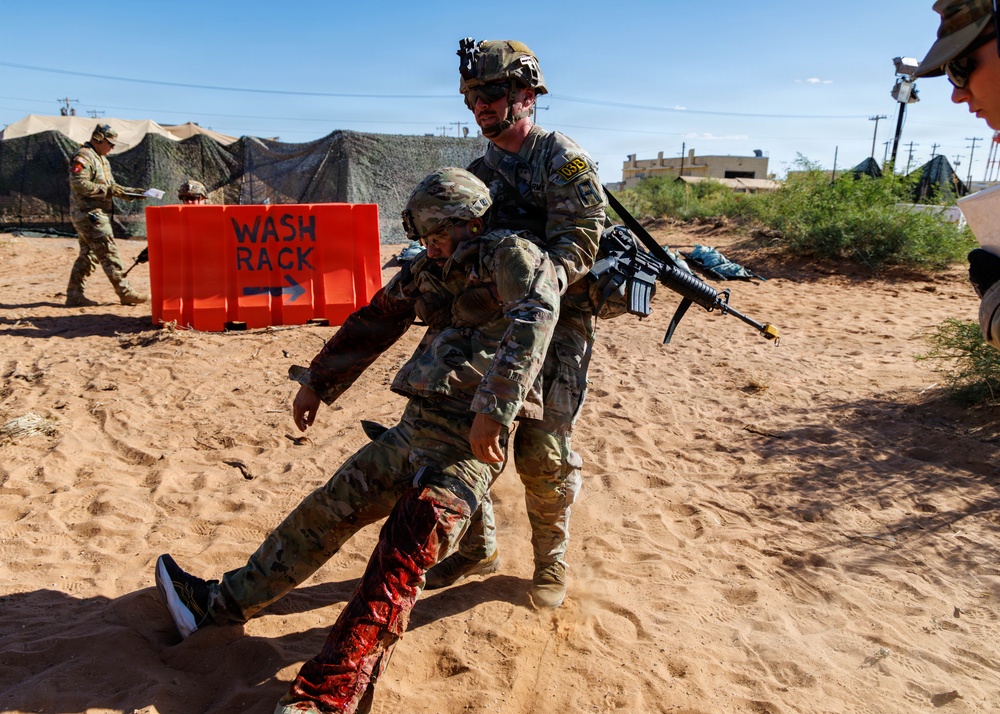 Pershing Cup Best OC/T competitors execute tactical medical lanes at McGregor Range