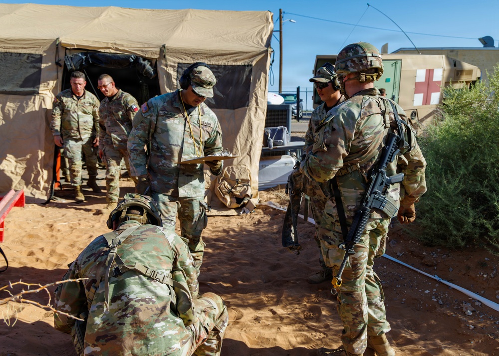 Pershing Cup Best OC/T competitors execute tactical medical lanes at McGregor Range
