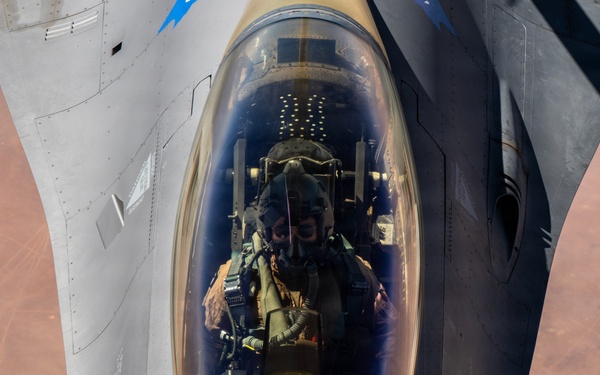 KC-135 refuels F16s for regional deterrence