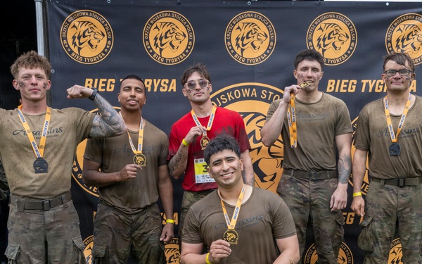 U.S. Soldiers and allied soldiers with the NATO FLF Battle Group-Poland participate in the Tiger Run