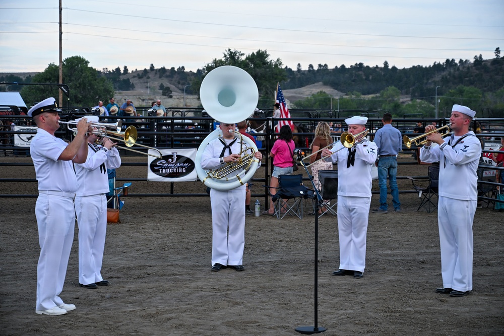 Navy Band Northwest Brass Quintet performs National Anthem at Big Sky Bullfest