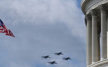 Military Aircraft Soar Above Freedom 250 Grand Prix