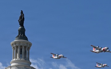 Military Aircraft Soar Above Freedom 250 Grand Prix