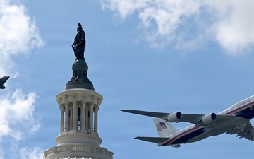 Military Aircraft Soar Above Freedom 250 Grand Prix