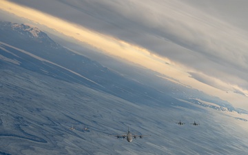 U.S., Belgian Aircraft Conduct Formation Flight During Northern Viking 26