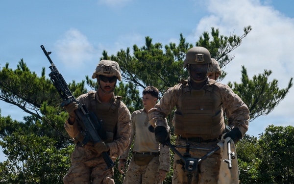 5th Air Naval Gunfire Liaison Company Marines participate in live-fire training