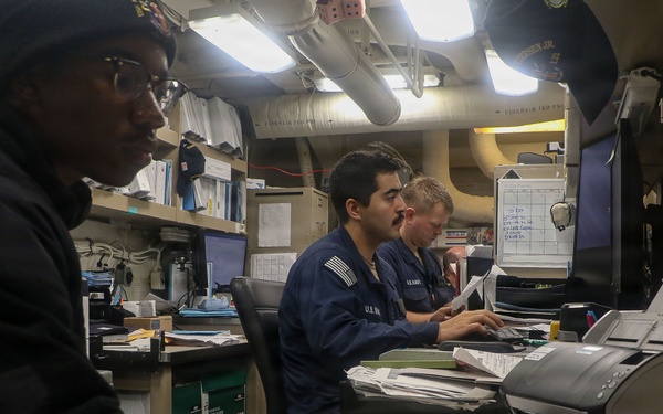 Frank E. Petersen Jr. Sailors Conduct Daily Operations