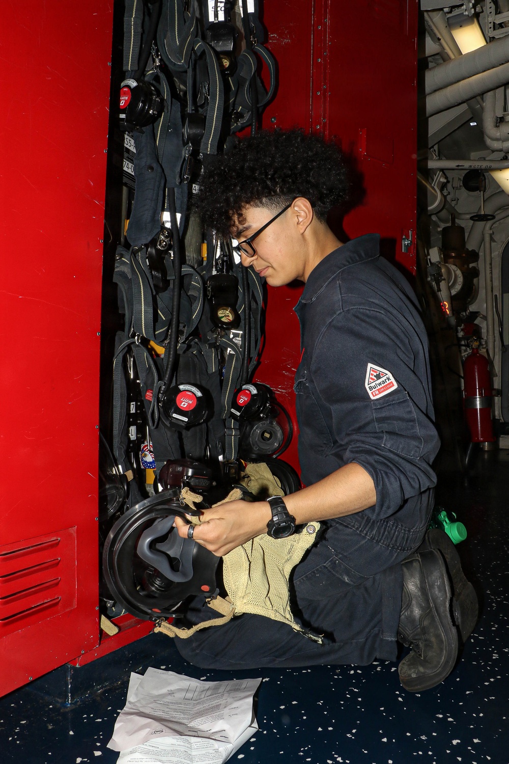 Frank E. Petersen Jr. Sailor Conducts Daily Operations