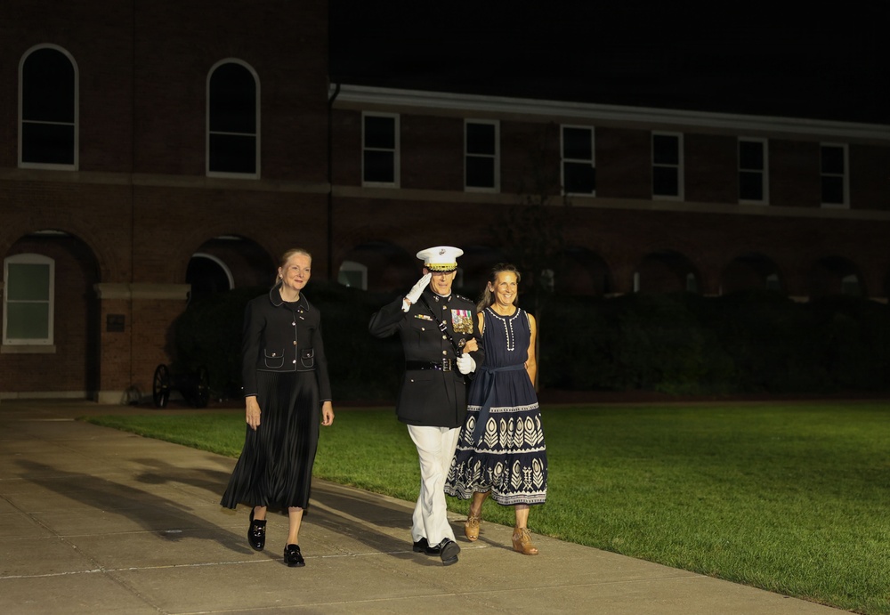 Lt. Gen. Odom hosts Her Excellency Nicola Clase for Evening Parade at Marine Barracks Washington