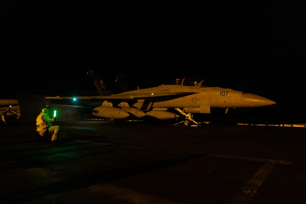 USS George H.W. Bush Night Flight Operations
