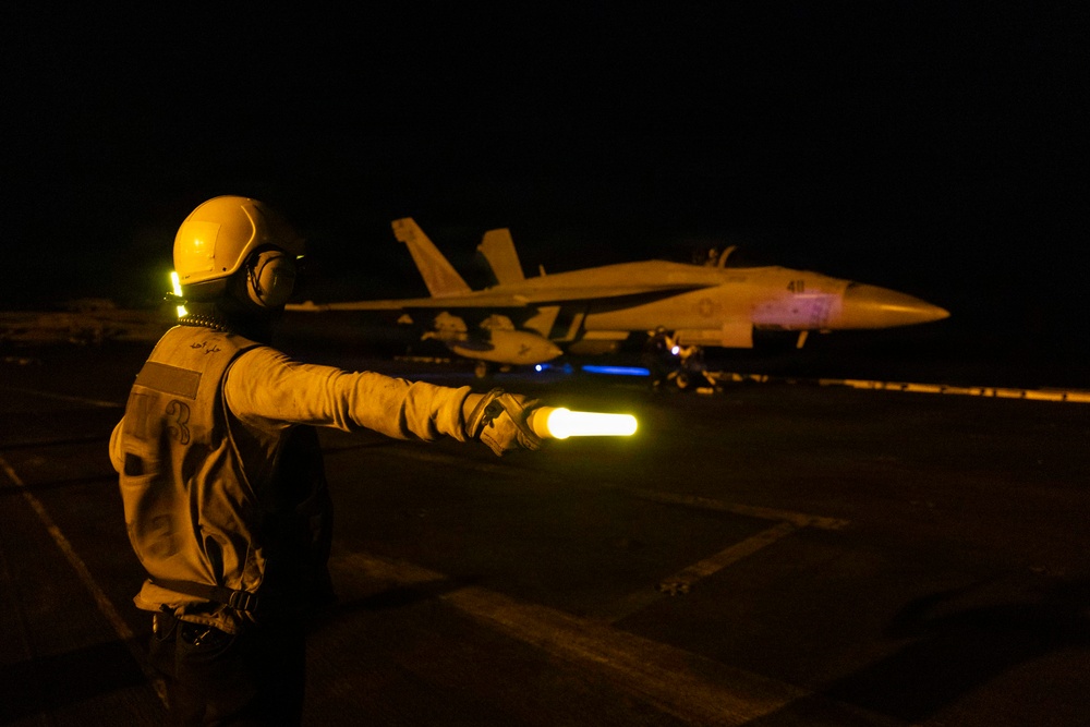 USS George H.W. Bush Night Flight Operations