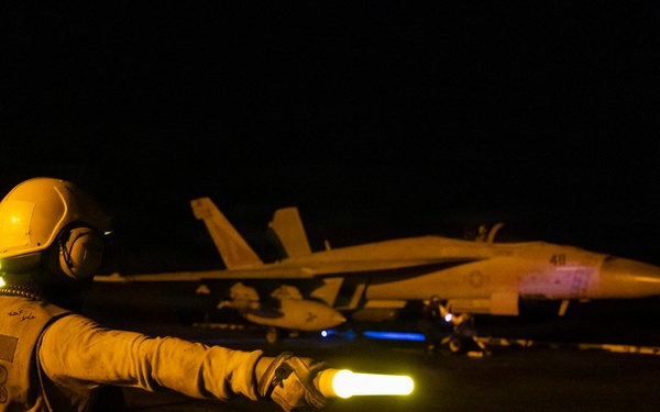 USS George H.W. Bush Night Flight Operations