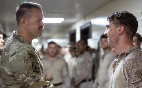 Task Force Lightning Senior Leader visits U.S. Marines in the CENTCOM AOR