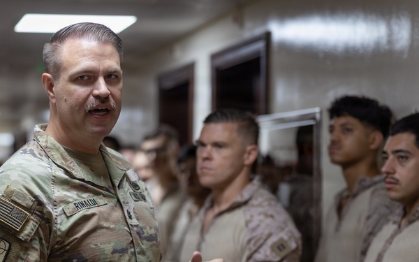 Task Force Lightning Senior Leader visits U.S. Marines in the CENTCOM AOR