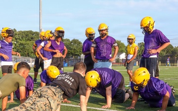 RS NY Marines Workout with Central Islip High School Football Team