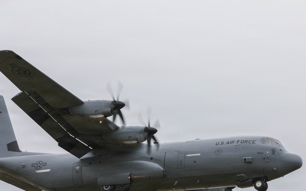 C-130J Super Hercules Performs Flyover