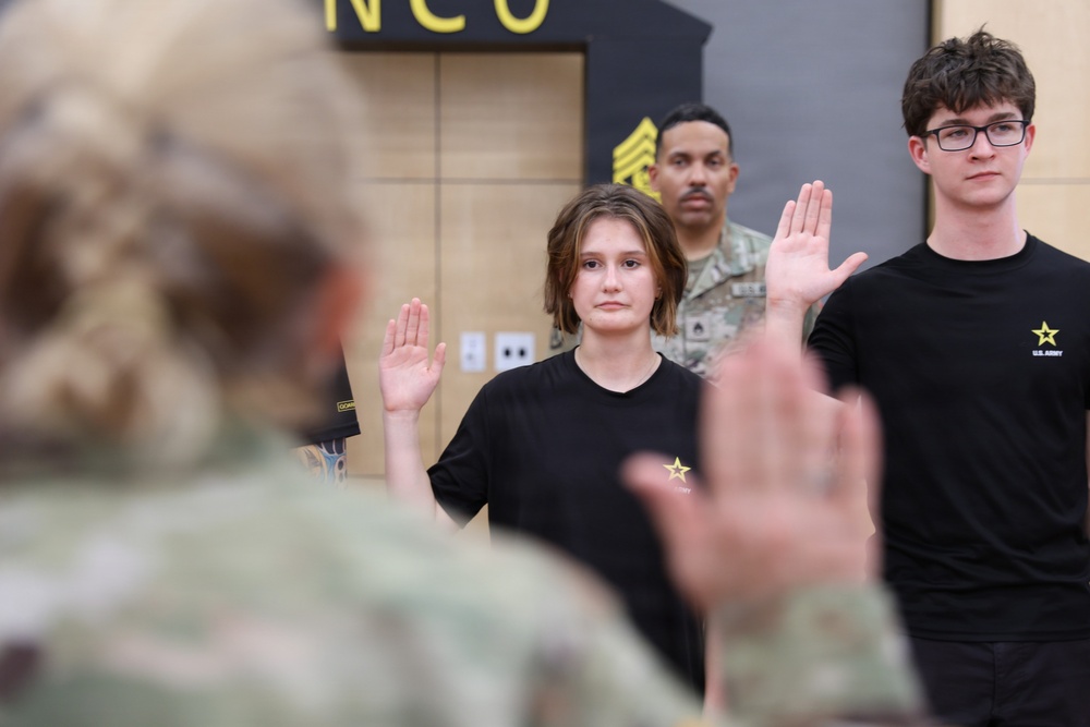 Jumped the broom into the Army — Together