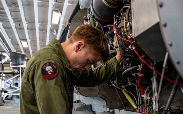 Maintenance on Aircraft and LCAC onboard USS Makin Island