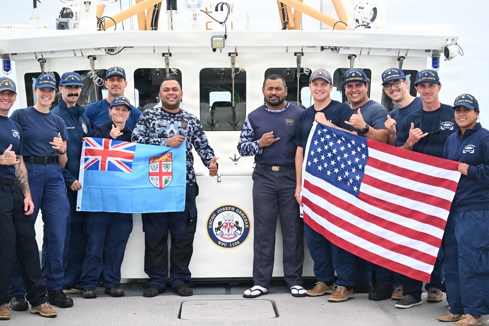 U.S. Coast Guard Cutter Joseph Gerczak crewmembers conduct bilateral maritime law enforcement operations in Fiji