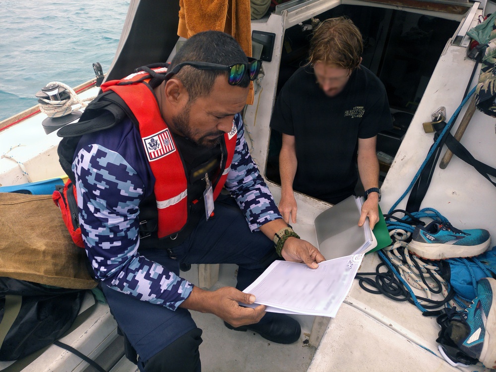 U.S. Coast Guard Cutter Joseph Gerczak crewmembers conduct bilateral maritime law enforcement operations in Fiji