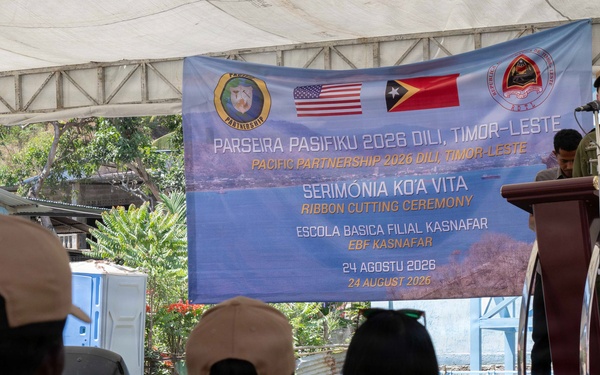 Pacific Partnership 2026 holds ribbon-cutting ceremony for Escola Básica Filial Kasnafar engineering project in Dili, Timor-Leste