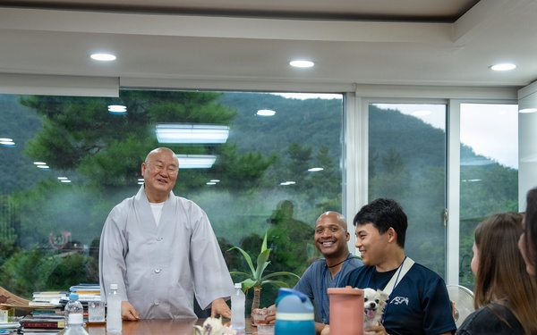 Commander, U.S. Naval Forces Korea Sailors teach English at Hongbeopsa Temple English Camp in South Korea