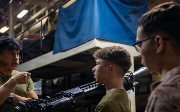 11th MEU Marines Conduct Weapon Familiarization Aboard USS Boxer