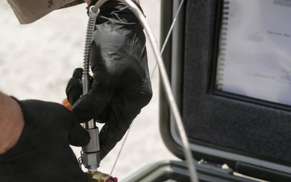 Marines utilize a Petroleum Expeditionary Analysis Kit