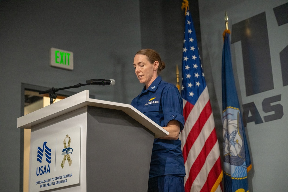 Coast Guard participates in Seattle Seahawks change of command ceremony