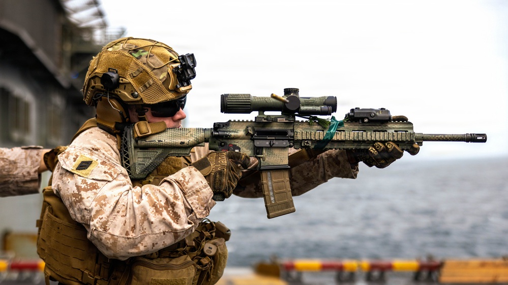 11th MEU Marines, Sailors Conduct Combat Marksmanship Training Aboard USS Boxer