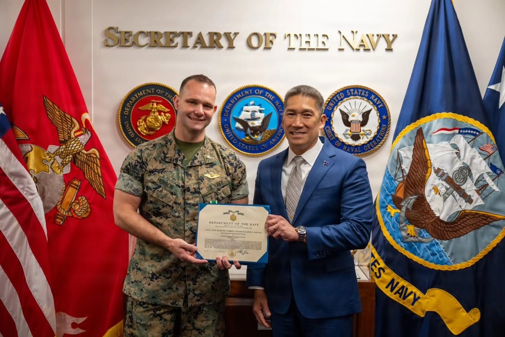 Navy Chaplain Saves Crash Victim, Receives Recognition from Acting Secretary of the Navy