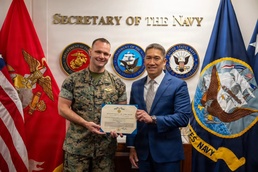 Navy Chaplain Saves Crash Victim, Receives Recognition from Acting Secretary of the Navy