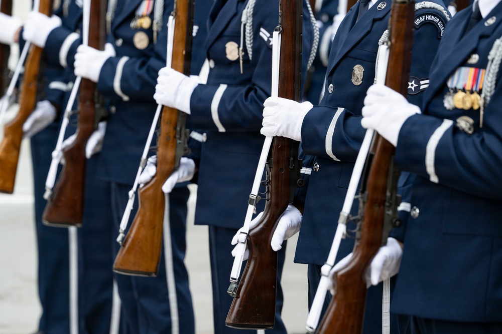 Bulgarian Air Force Commander Maj. Gen. Nikolay Rusev Participates in an Air Force Full Honors Wreath-Laying Ceremony at the Tomb of the Unknown Soldier