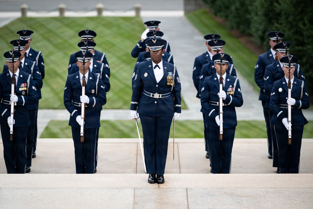 Bulgarian Air Force Commander Maj. Gen. Nikolay Rusev Participates in an Air Force Full Honors Wreath-Laying Ceremony at the Tomb of the Unknown Soldier