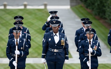 Bulgarian Air Force Commander Maj. Gen. Nikolay Rusev Participates in an Air Force Full Honors Wreath-Laying Ceremony at the Tomb of the Unknown Soldier